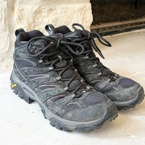 Merrell Moab 3 Mid Waterproof Hiking Boots Mens Black Size 8.5 Vibram